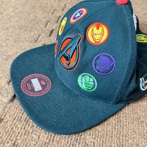 Marvel Avengers Lids Exclusive Snapback Hat Black Red Multi Patch‎ Superhero Cap